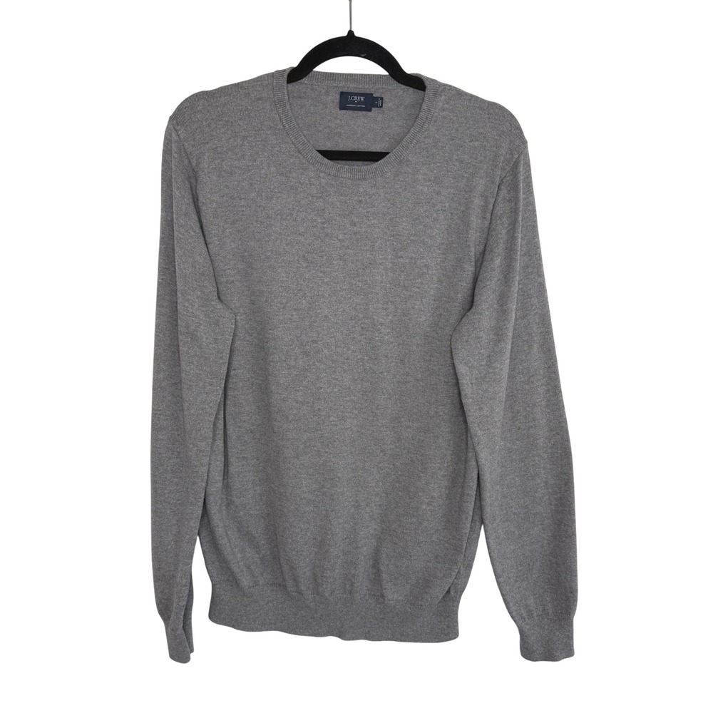 J.Crew Harbor Cotton Wool Crewneck Sweater Gray‎ Men's Large Classic Minimalist